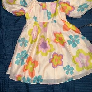 Pink Lily Multicolor Floral Kids Dress